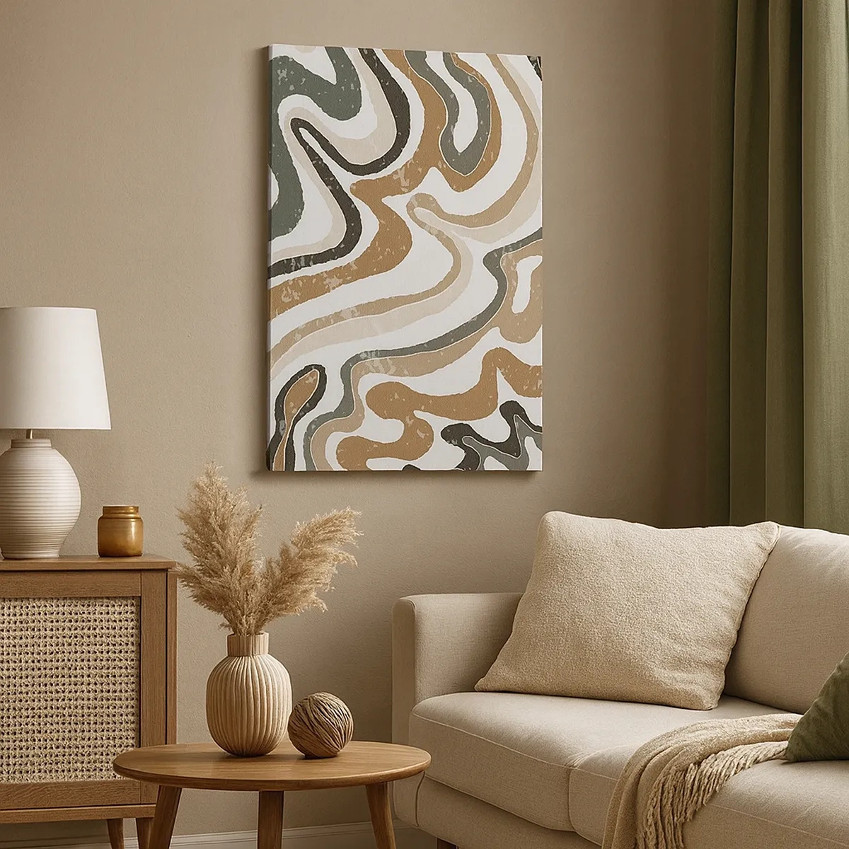 Obraz na plátně - Meandry zemitých barev - 50x70 cm