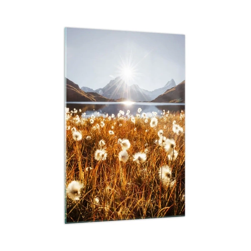 Obraz na skle - Tvrdost skal, měkkost trav - 70x100 cm