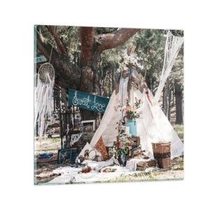 Obraz na skle - Make love… - 70x70 cm