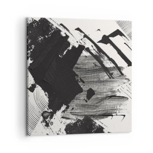 Obraz na plátně - Abstrakce – exprese černé - 50x50 cm