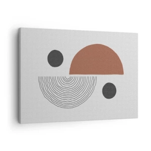 Obraz na plátně - Geometrické tvary v odstínech hnědé a černé - 70x50cm - Dokonalost kruhu - Moderní nástěnná dekorace do obývacího pokoje a ložnice ARTTOR