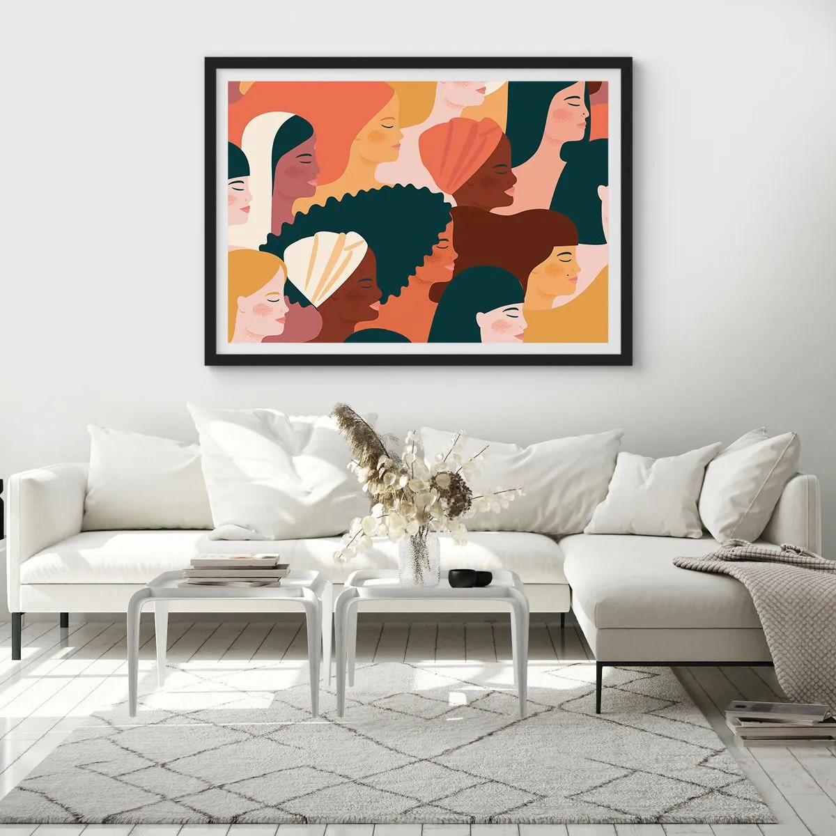 Plakát v černém rámu - Pouze ženskost - 70x50 cm