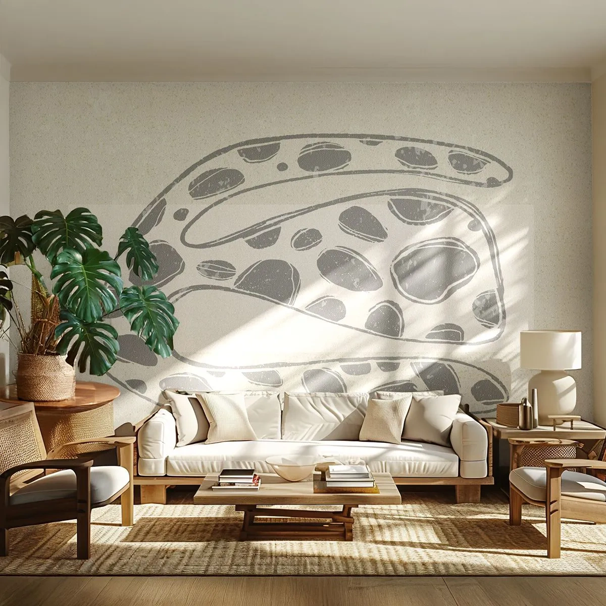 Fototapeta Premium Sand - Bizarní bytost - Boho, Minimalismus, Jasný - 450x315 cm