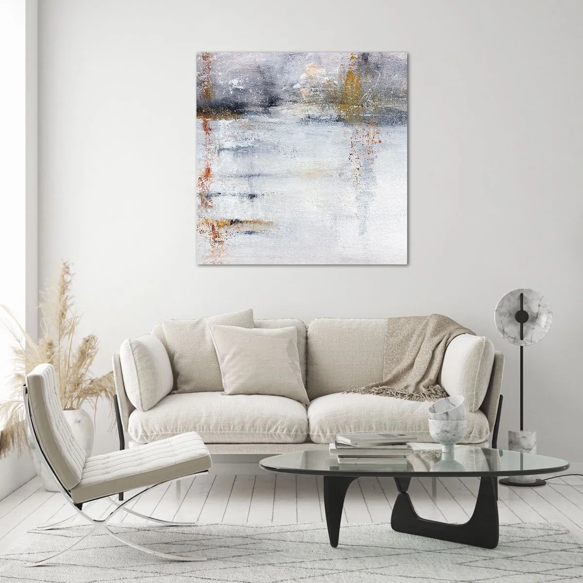 Obraz na skle - Za závojem vzduchu - 70x70 cm