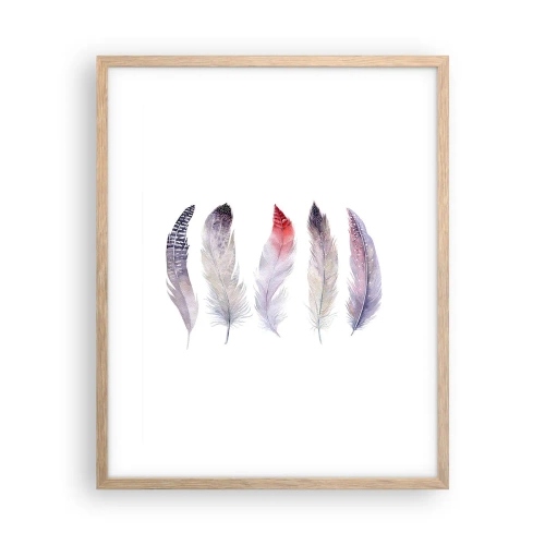 Plakát v rámu světlý dub - Jemné jako různobarevná mlha - 40x50 cm