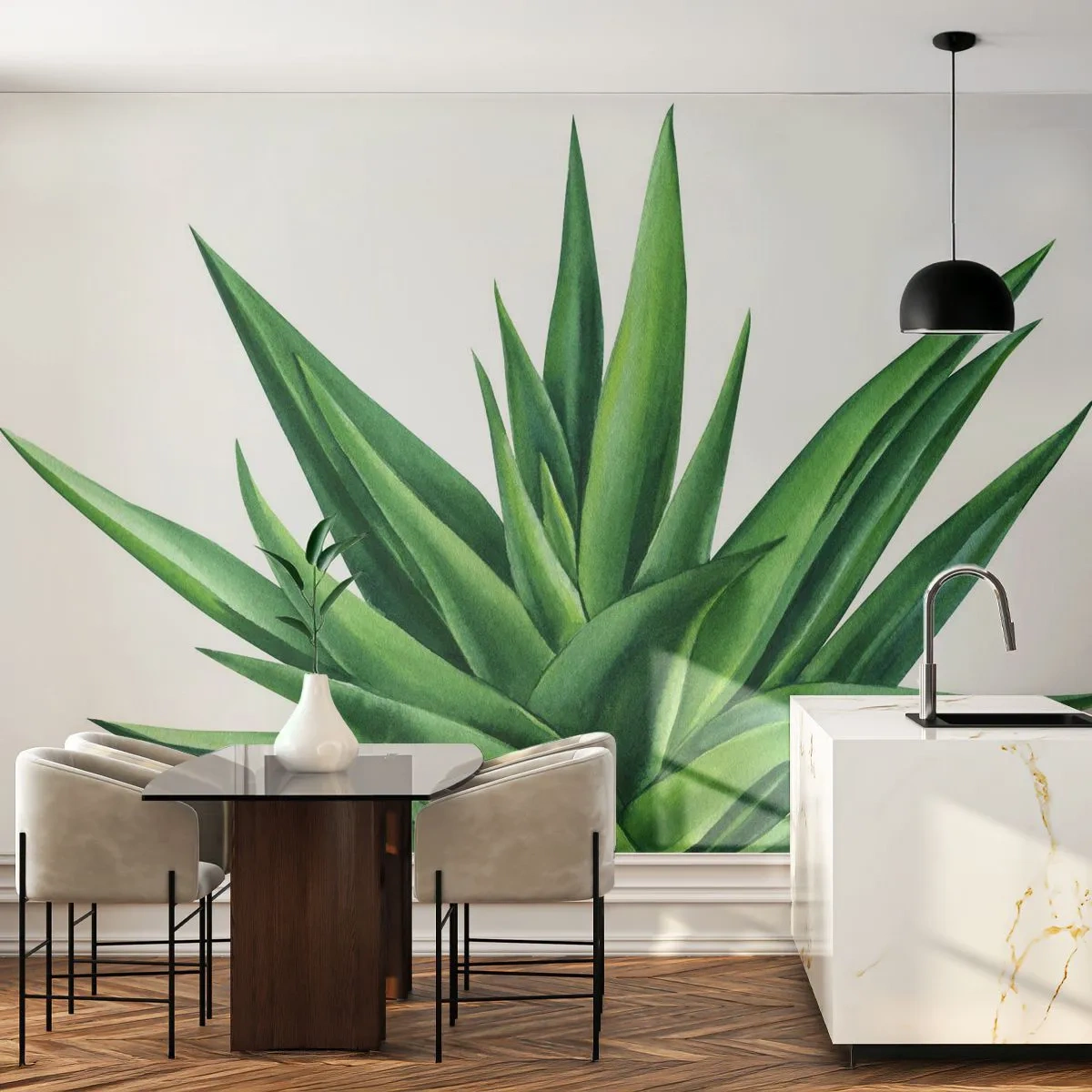 Fototapeta Samolepicí Deluxe Sticker - Zelená – síla – život - Rostlina, Aloe, Botanika - 350x256 cm