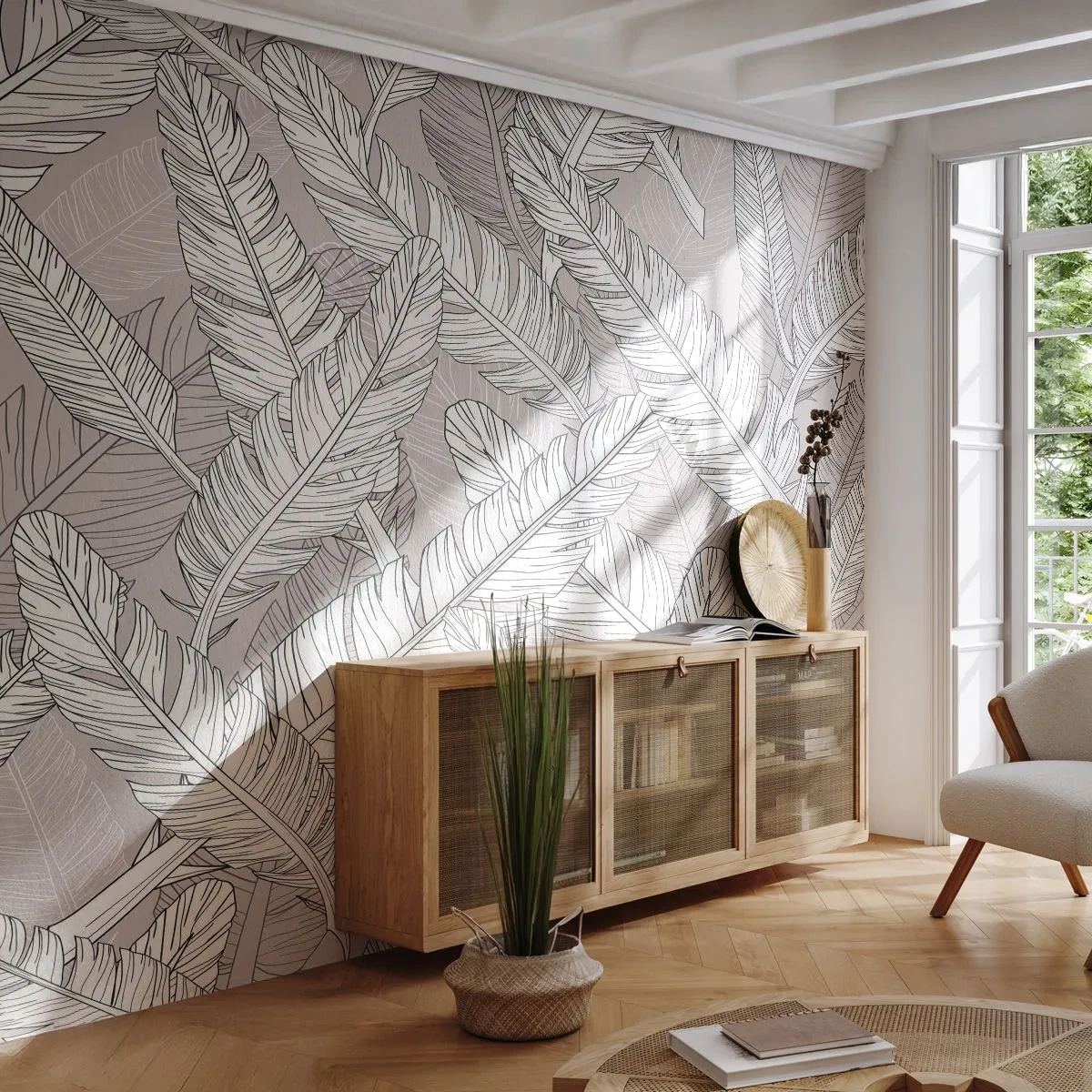 Fototapeta Premium Sand - Víření peří - Abstrakce, Ptačí pírko, Grafika - 300x210 cm