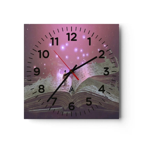 Nástěnné hodiny - Pozvánka do jiného světa - přečti si to! - 40x40 cm