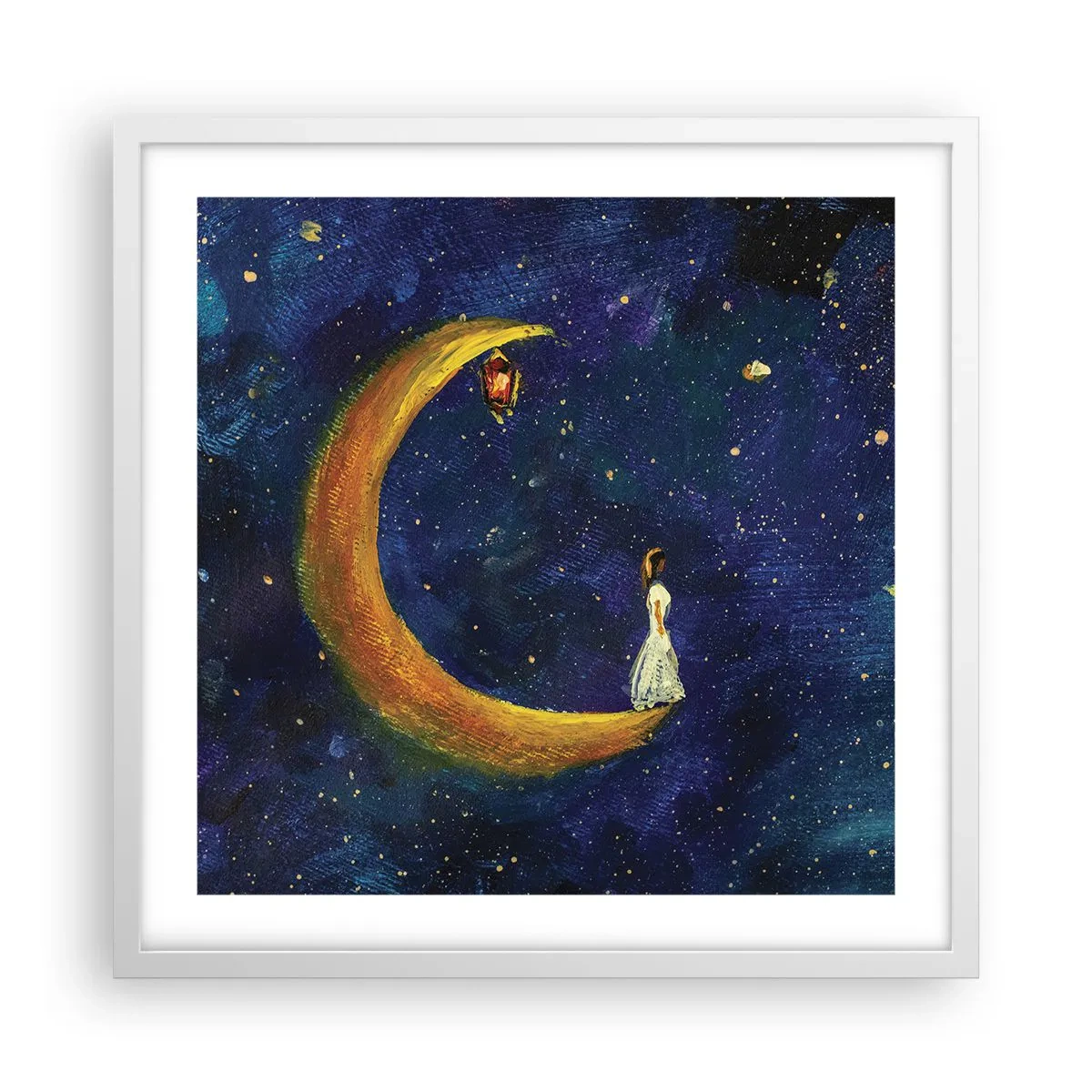 Plakát v bílém rámu - Volání světa - 50x50 cm