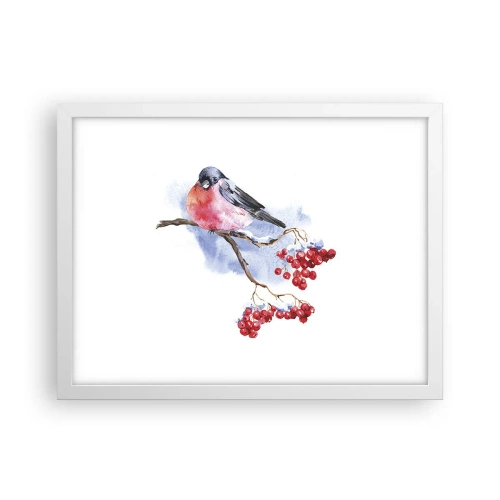 Plakát v bílém rámu - Barevná zima - 40x30 cm