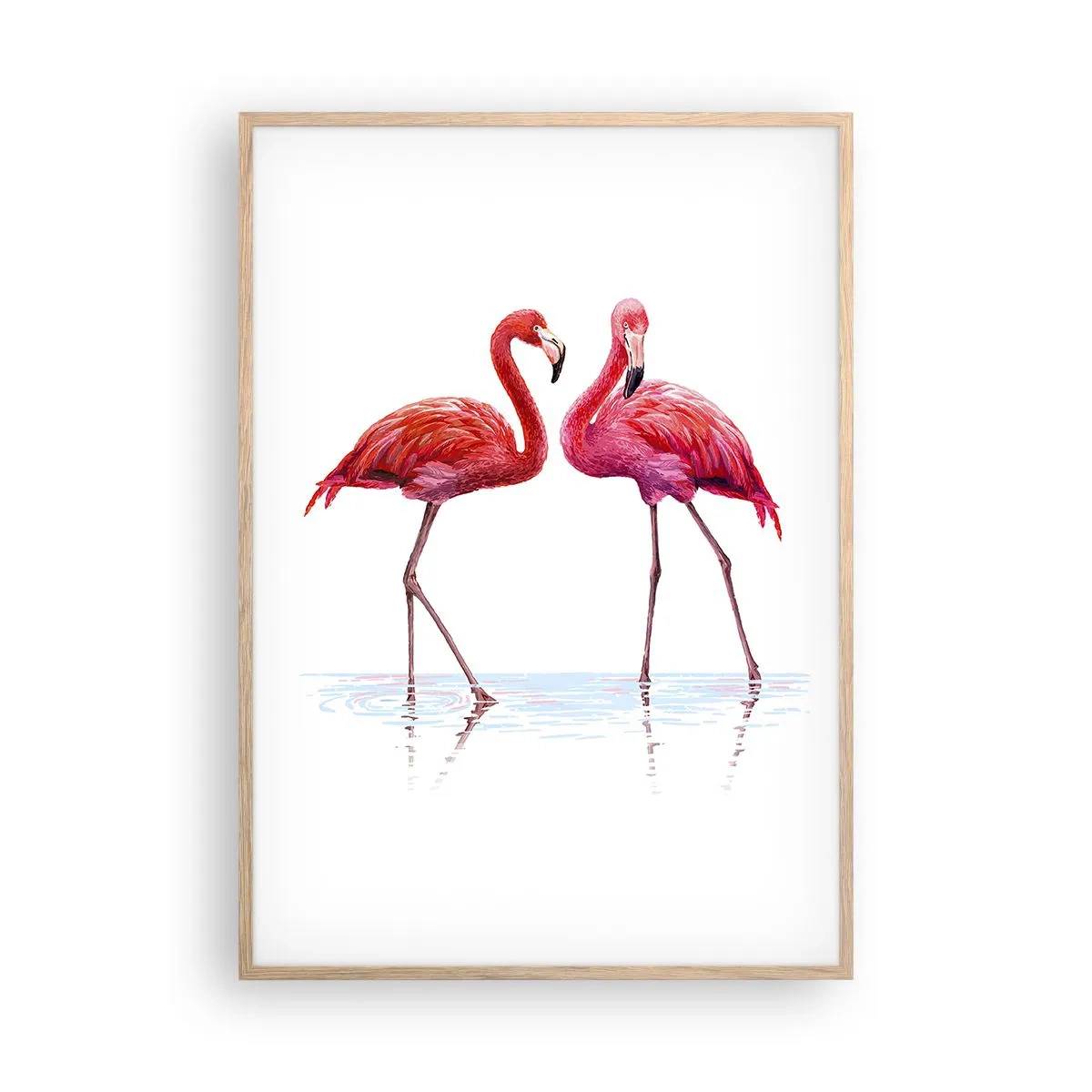 Plakát v rámu světlý dub - Růžové rendez-vous - 70x100 cm