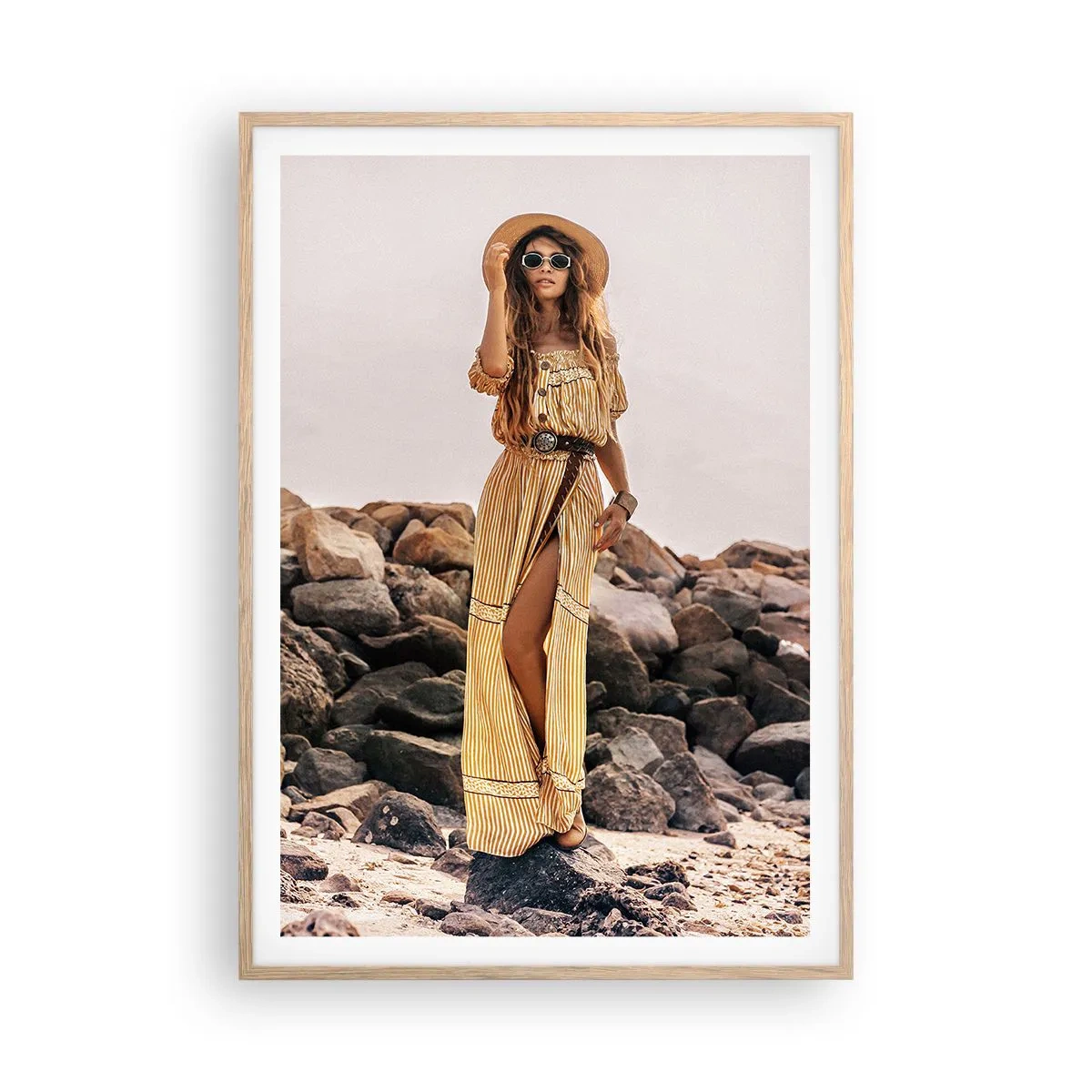 Plakát v rámu světlý dub - Kouzlo kamenů - 70x100 cm