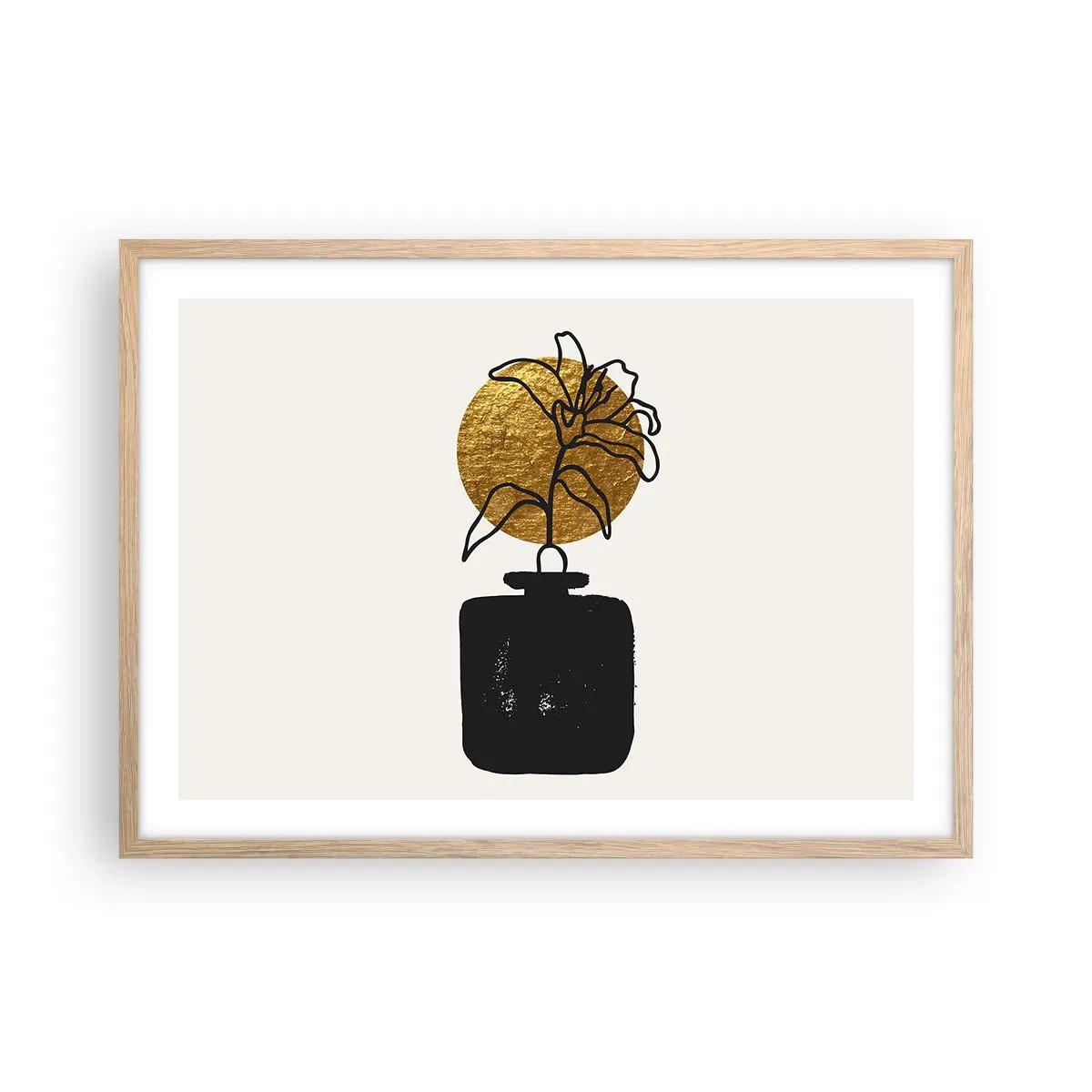 Plakát v rámu světlý dub - Krása, která má cenu zlata - 70x50 cm