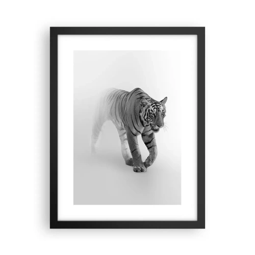 Plakát v černém rámu - Přikrčený v mlze - 30x40 cm
