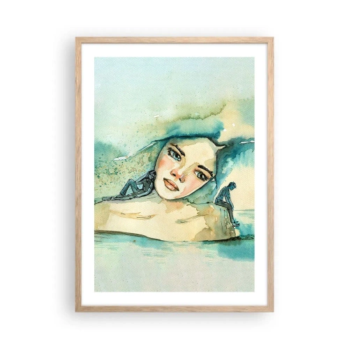 Plakát v rámu světlý dub - Am I blue? - 50x70 cm