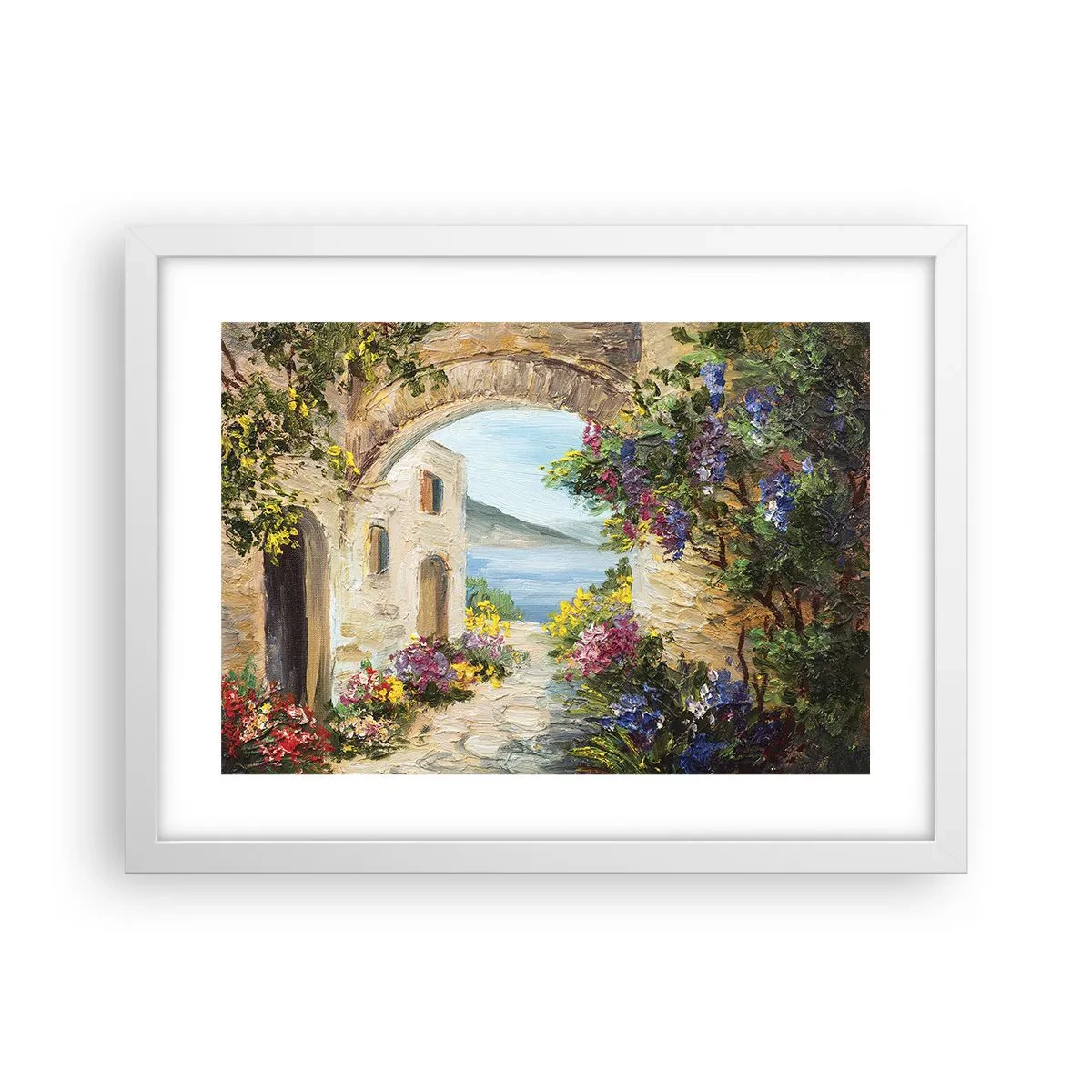 Plakát v bílém rámu - Půvab pobřežní krajiny - 40x30 cm