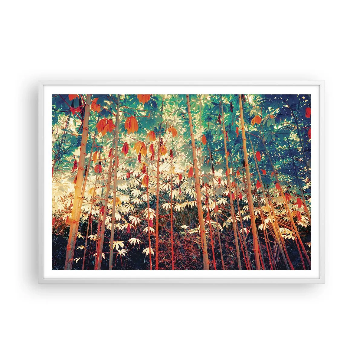Plakát v bílém rámu - Tajný život listů - 100x70 cm