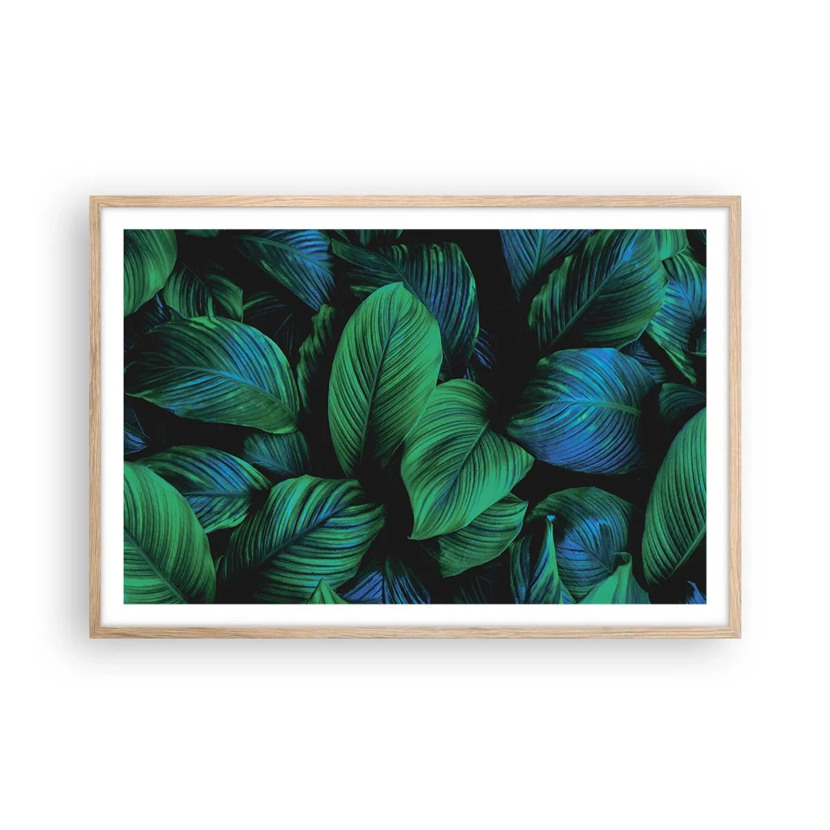 Plakát v rámu světlý dub - V zeleném davu - 91x61 cm