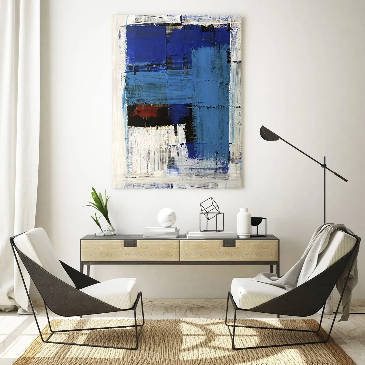 Obraz na skle - Tajemství modré - 50x70 cm