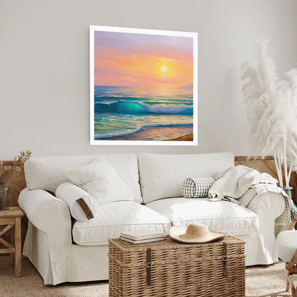 Plakát - Tyrkysová píseň vln - 50x50 cm