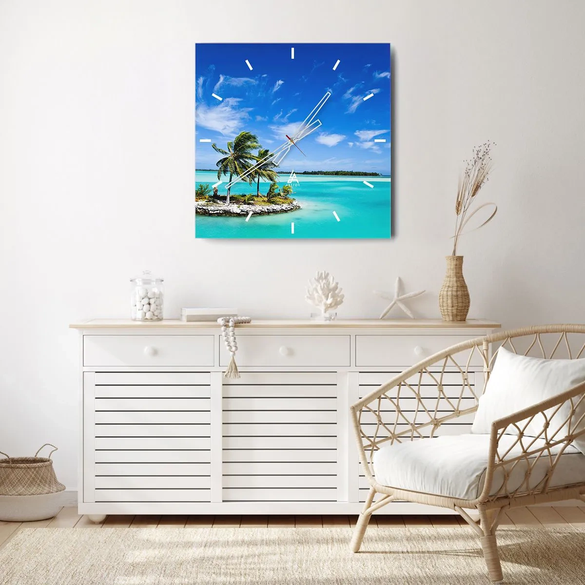 Nástěnné hodiny - Ráj na zemi - 40x40 cm