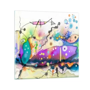 Obraz na skle - Chybí slova! - 60x60 cm