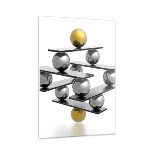 Obraz na skle - Zlato-stříbrná rovnováha - 50x70 cm