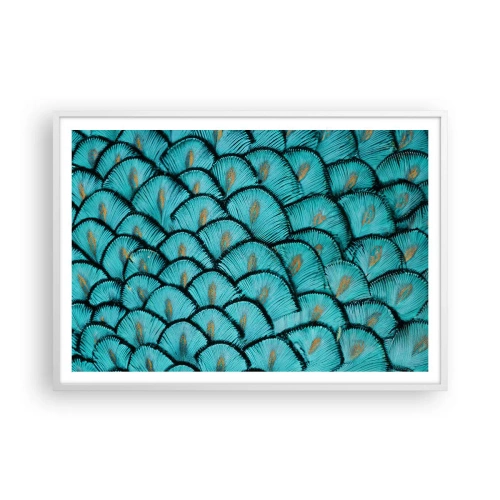 Plakát v bílém rámu - Velká slavnost peří - 100x70 cm
