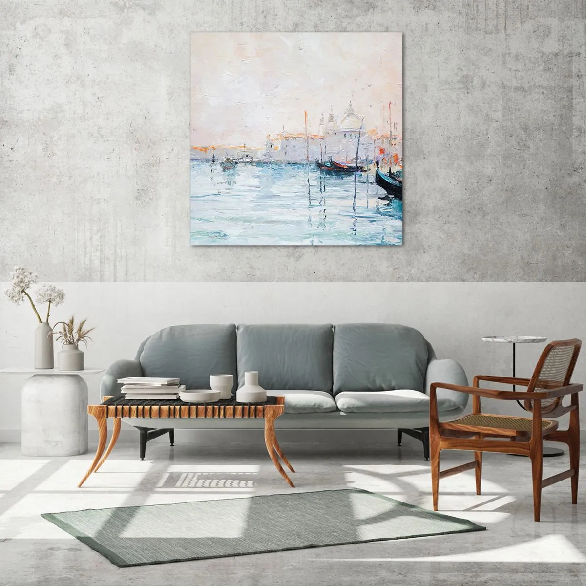 Obraz na skle - Za vodou, za mlhou - 60x60 cm