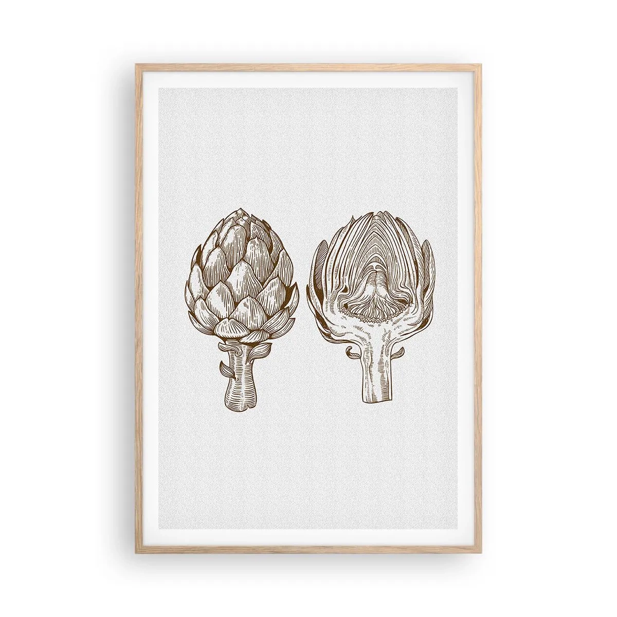 Plakát v rámu světlý dub - Hodiny anatomie - 70x100 cm