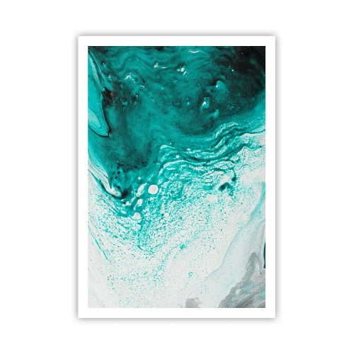 Plakát - Propadnout v bílé a tyrkysové - 70x100 cm