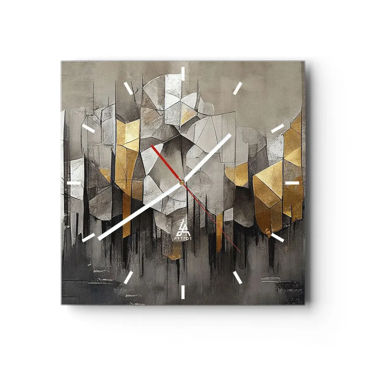 Nástěnné hodiny - Kompozice z ledu a světla - 40x40 cm