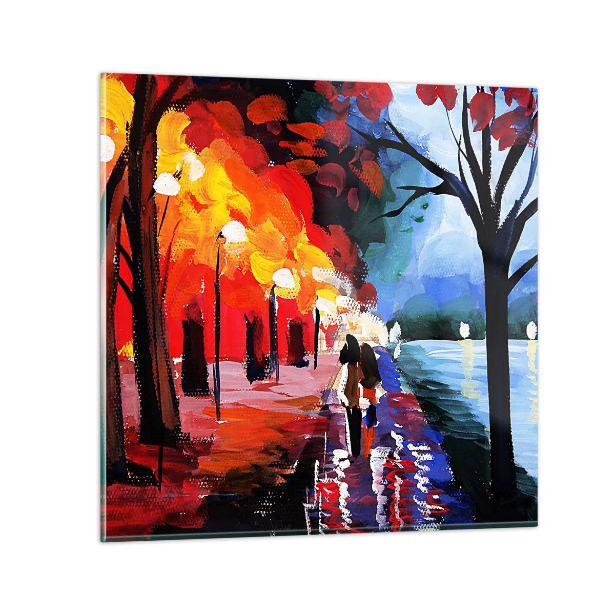 Obraz na skle - Žhavý podzim v parku - 70x70 cm