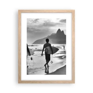 Plakát v rámu světlý dub - Samba na jednu vlnu - 30x40 cm