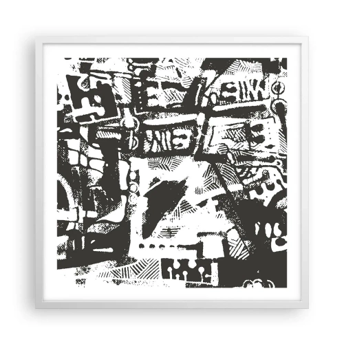 Plakát v bílém rámu - Pořádek nebo chaos? - 60x60 cm