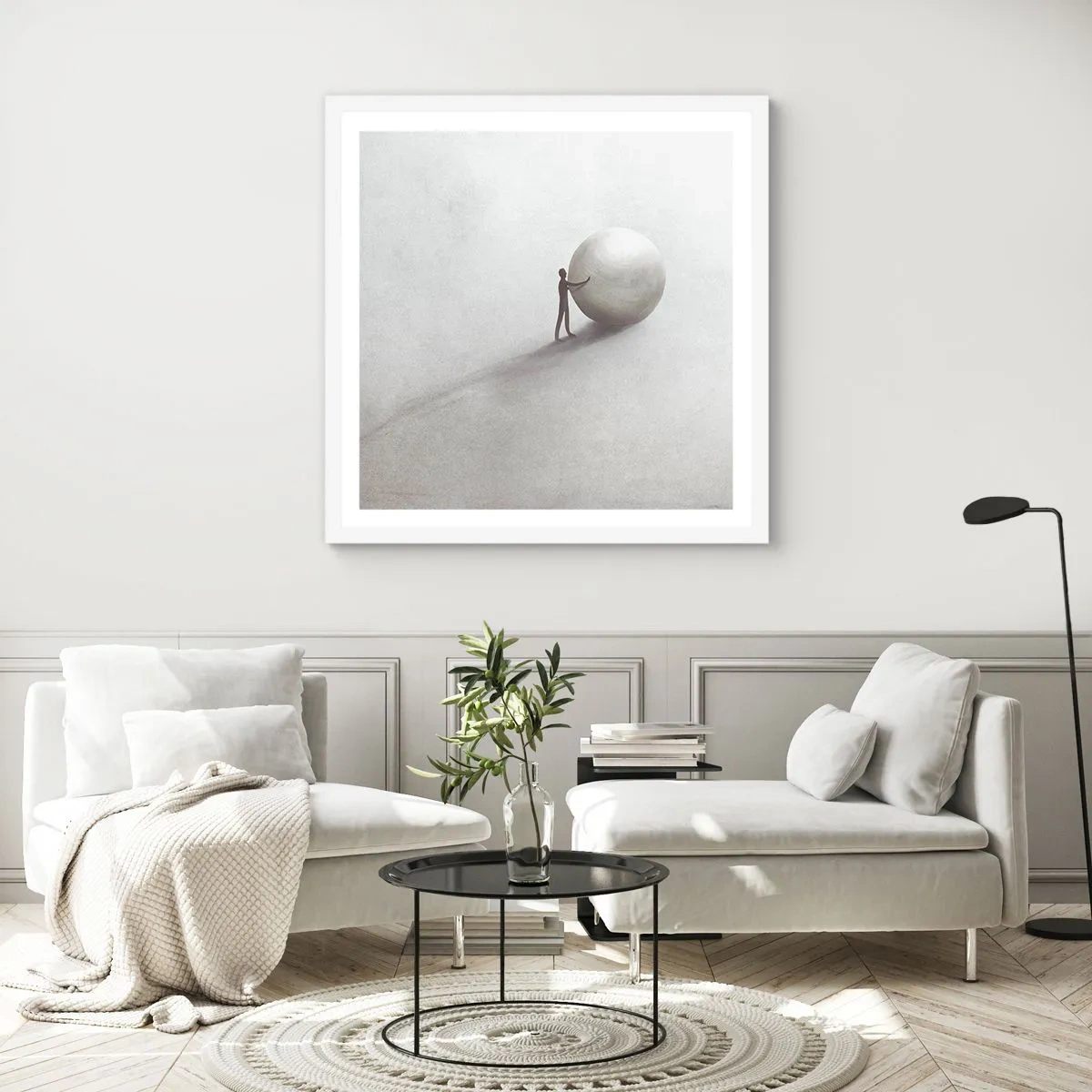 Plakát v bílém rámu - Hra života - 60x60 cm