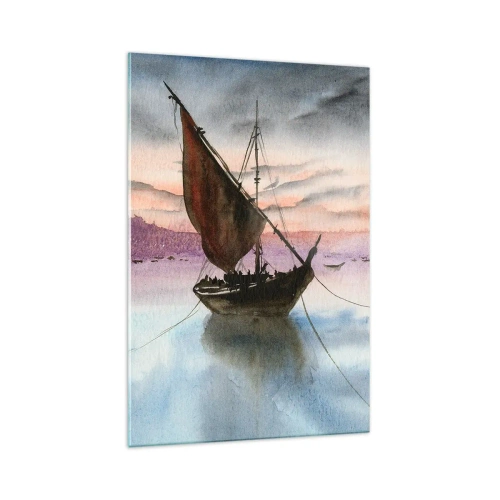 Obraz na skle - Večer v přístavu - 70x100 cm