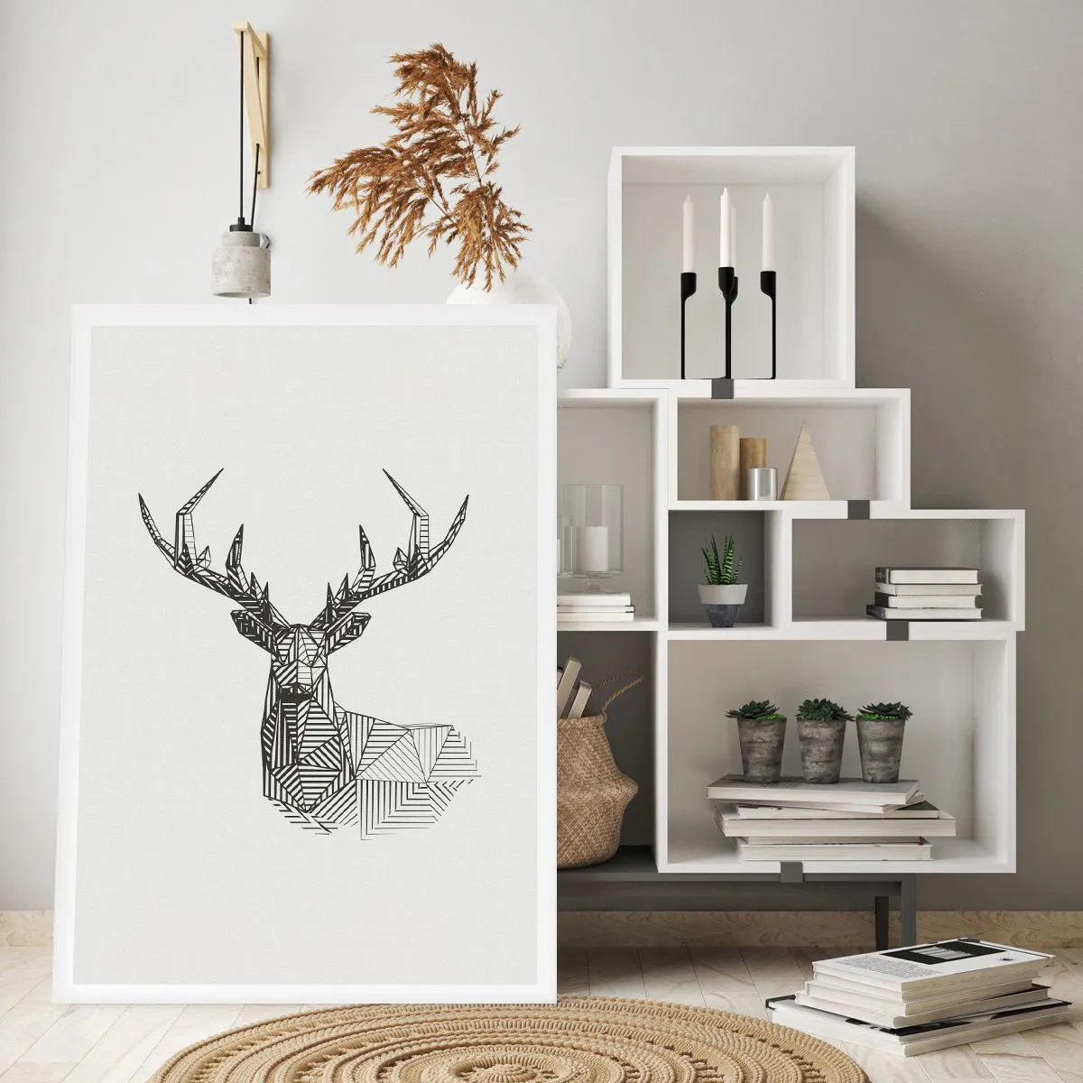 Plakát - Jelen v kubistickém stylu - 70x100 cm