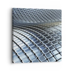 Obraz na plátně - Kovová stříbrná vlna - 30x30 cm