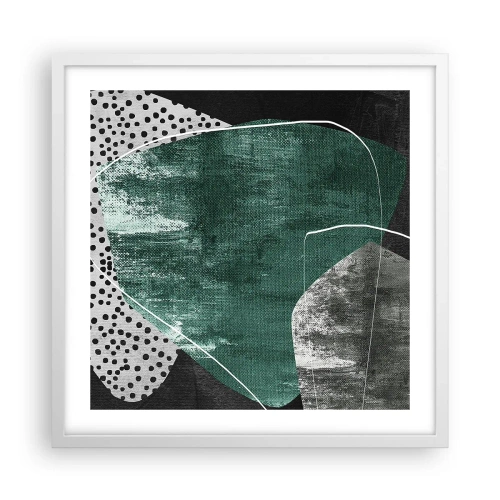 Plakát v bílém rámu - Barevná abstrakce se zlatou vločkou - 50x50 cm