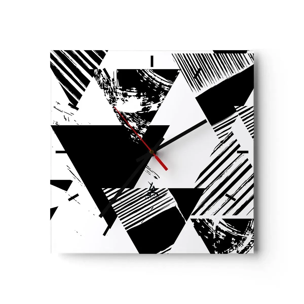 Nástěnné hodiny - Déšť trojúhelníků - 40x40 cm