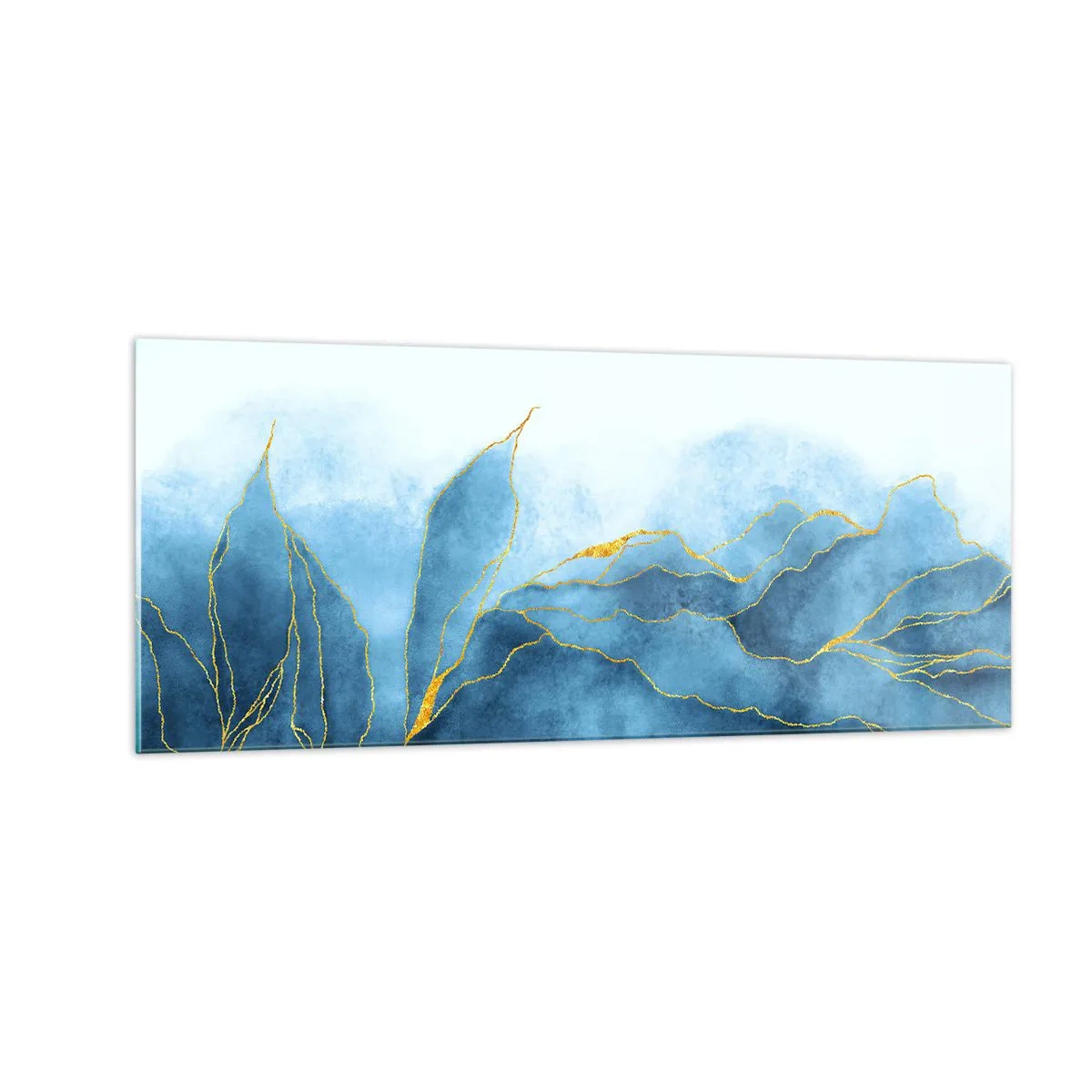 Obraz na skle - Blankyt ve zlatě - 100x40 cm