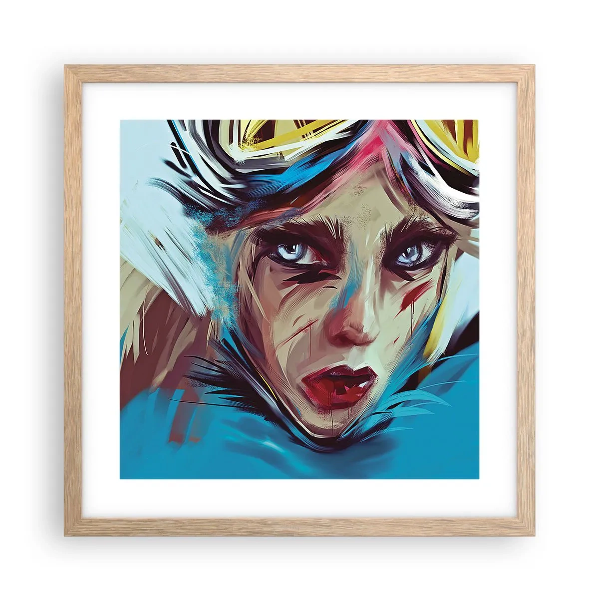 Plakát v rámu světlý dub - Silniční válečnice - 40x40 cm