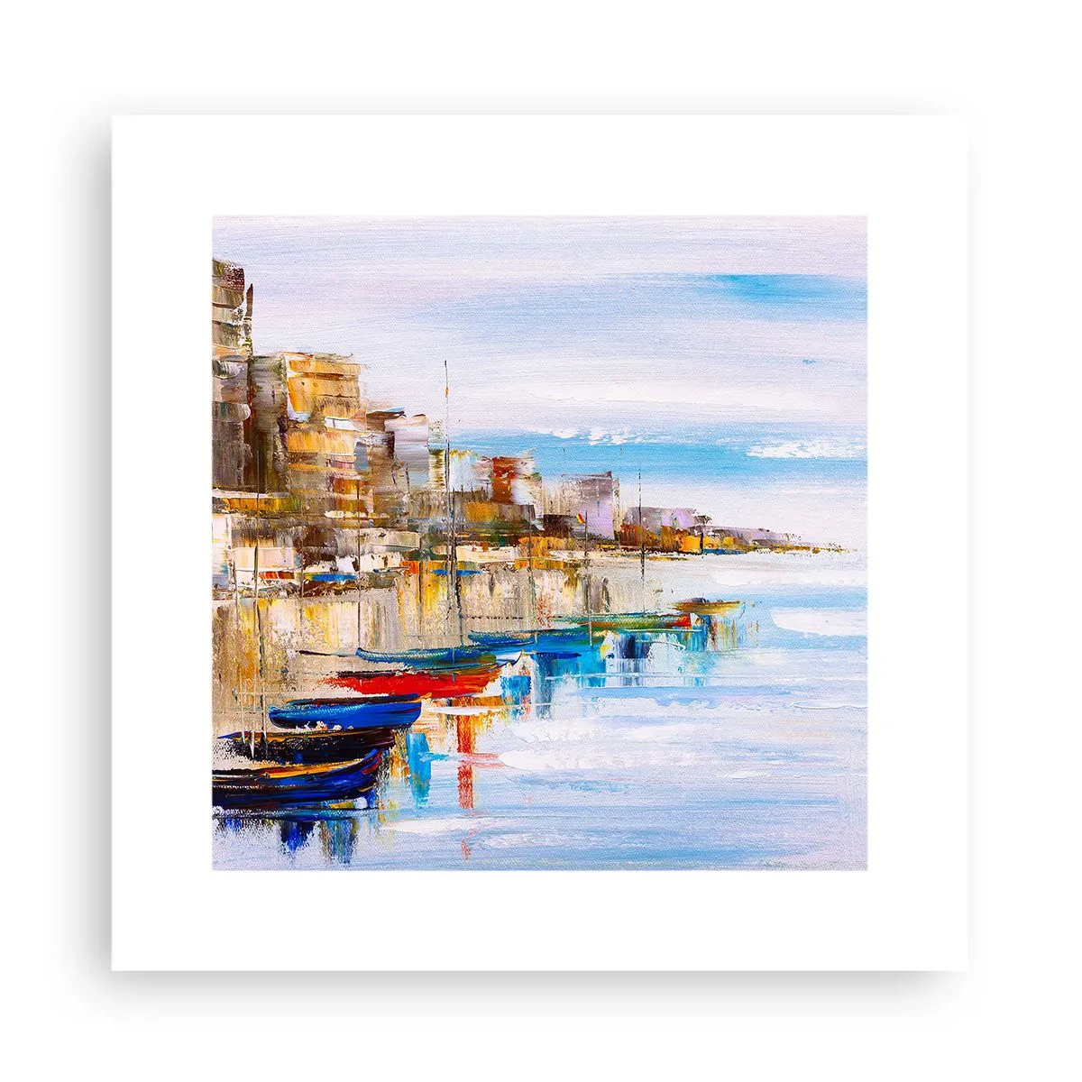 Plakát - Vícebarevný městský přístav - 30x30 cm
