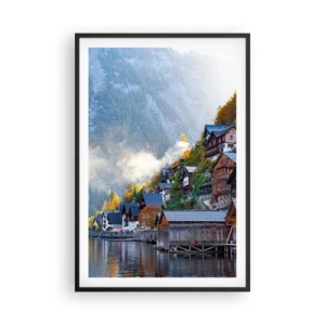 Plakát v černém rámu - Alpská krajina - 61x91 cm