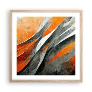 Plakát v rámu světlý dub - Žár a chlad - 50x50 cm