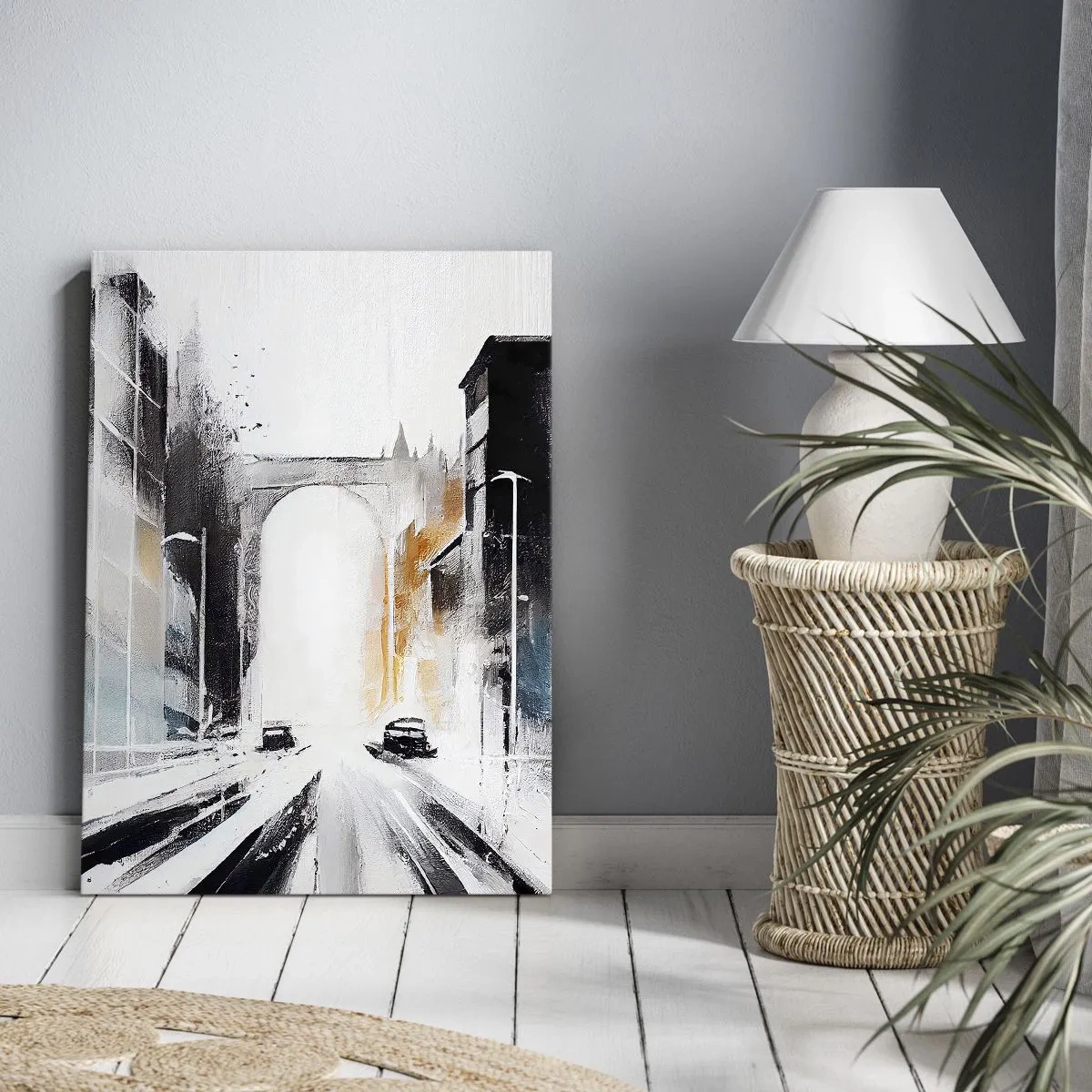 Obraz na plátně - Studie města: architektura a pohyb - 50x70 cm