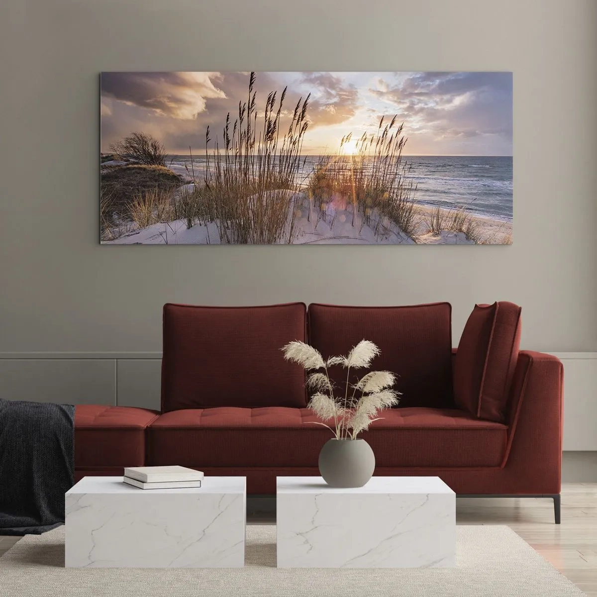 Obraz na skle - Rozloučení se sluncem a větrem - 100x40 cm