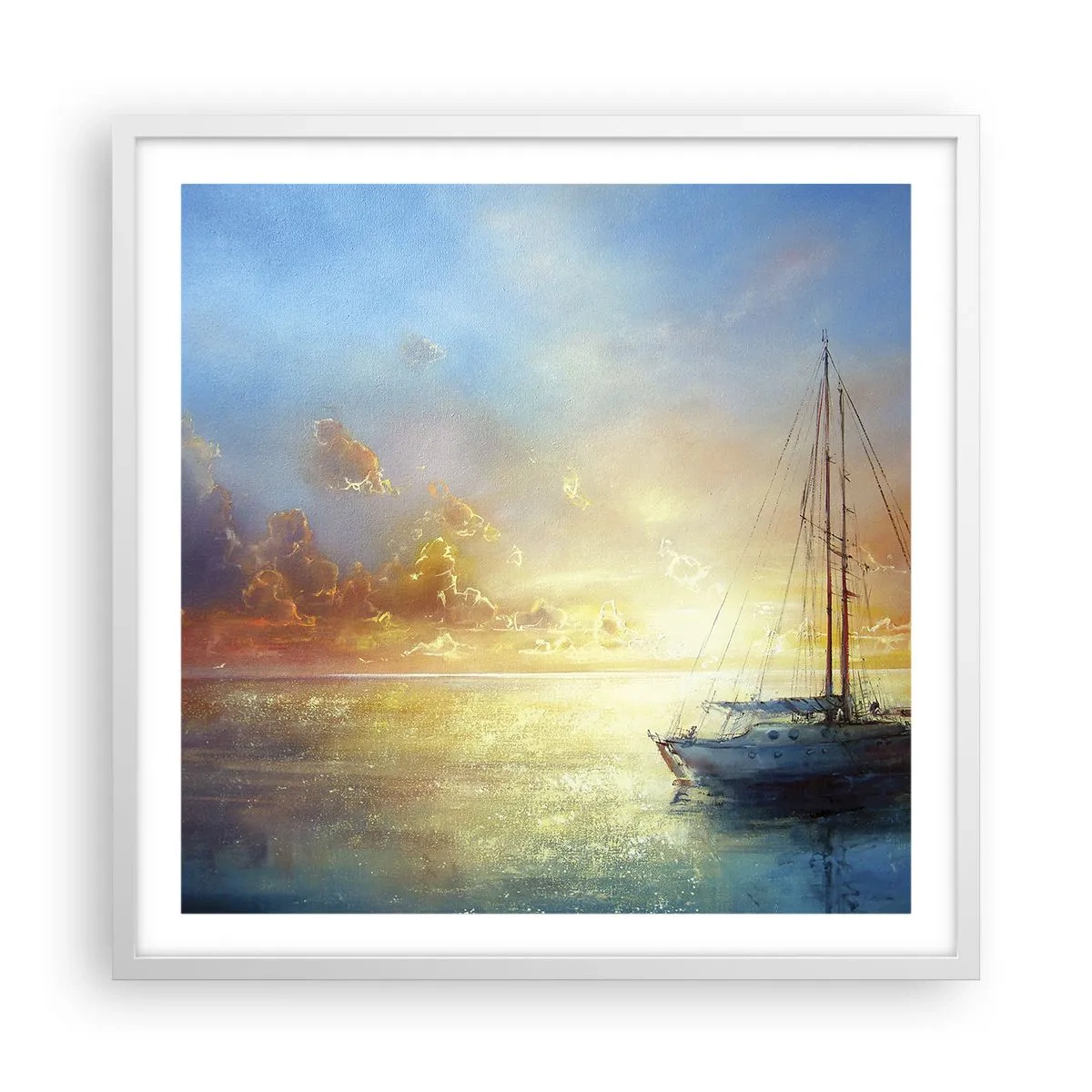 Plakát v bílém rámu - Ve zlatém zálivu - 60x60 cm