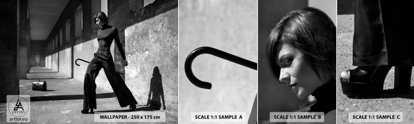 Vzor Fototapety Samolepicí Deluxe Sticker - Městská elegance - Žena, Móda, Modelka - 100x30 cm